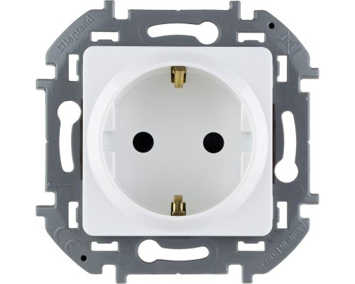 Механизм розетки 1-м СП Inspiria 16А IP20 250В 2P+E защ. шторки немецк. стандарт бел. Leg 673730