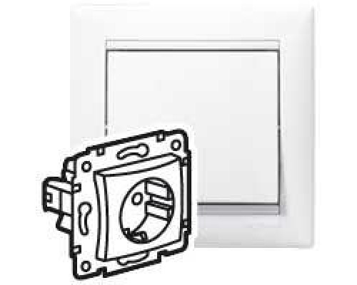 Механизм розетки 1-м СП Valena 16А IP21 2P+E с заземл. немецк. стандарт бел. (DIY-упак.) Leg 694280