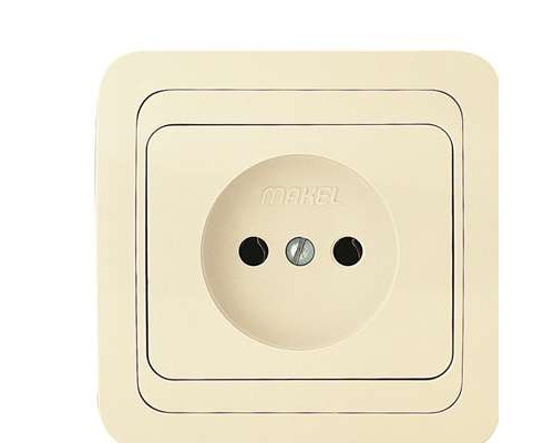 Розетка 1-м СП Mimoza 16А IP20 без заземл. крем./крем. Makel 25022