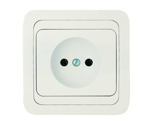 Розетка 1-м СП Mimoza 16А IP20 без заземл. керамика бел./бел. Makel 12002