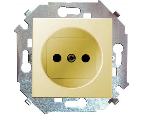 Механизм розетки 1-м СП Simon15 16А IP20 250В без заземл. защ. шторки винт. клеммы сл. кость Simon 1591444-031