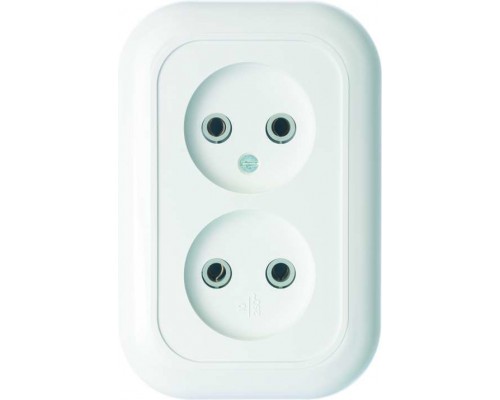 Розетка 2-м СП Валентина РС10-393 10А IP20 бел. Кунцево 5449