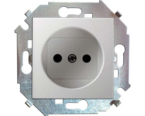 Механизм розетки 1-м СП Simon15 16А IP20 250В без заземл. защ. шторки винт. клеммы бел. Simon 1591444-030