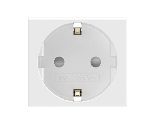Розетка 1-м СП 2мод. Viva 16А IP20 2Р+Е с заземл. защ. шторки бел. DKC 45005
