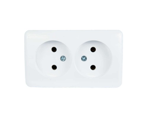 Розетка 2-м ОП Viola 16А IP20 без заземл. бел. LEZARD 751-0200-128