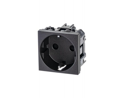 Механизм розетки 1-м СП 2мод. Zenit 16А IP21 250В с заземл. Schuko защ. шторки антрацит ABB 2CLA228800N1801