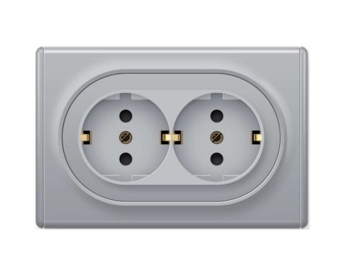 Розетка 2-м СП Florence 16А IP20 с заземл. винт. контакты сер. 1E10401302 OneKeyElectro 2172836