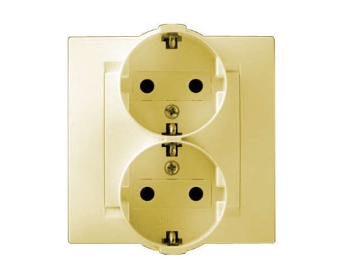 Розетка 2-м СП Simon15 16А IP20 250В с заземл. винт. клеммы сл. кость Simon 1590459-031