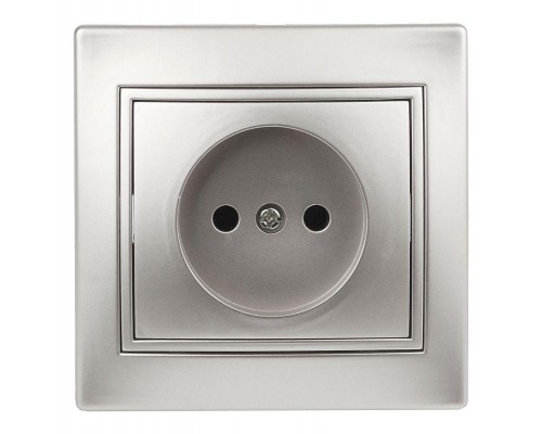Розетка 1-м СП Plano 1-201-03 16А IP20 250В 2P алюм. Intro Б0030054