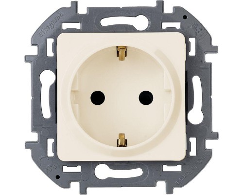 Механизм розетки 1-м СП Inspiria 16А IP20 250В 2P+E немецк. стандарт сл. кость Leg 673721