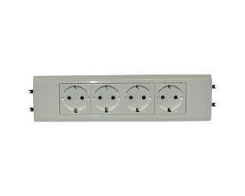 Механизм розетки 4-м СП 8мод. Mosaic 16А IP40 4х2P+N с заземл. с суппортом безвинт. клеммы для кабель-канала DLP бел. Leg 077434