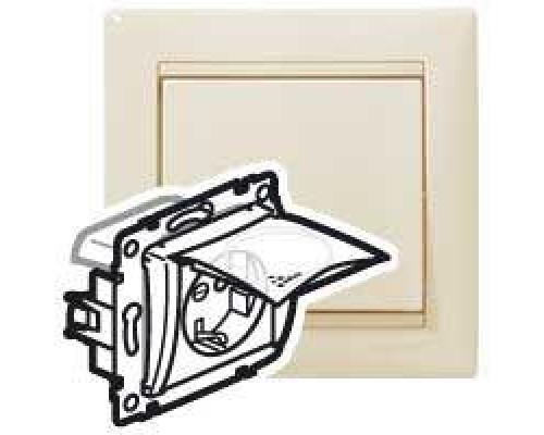 Механизм розетки 1-м СП Valena 2К+З IP44 с заземл. сл. кость (DIY-упак.) Leg 695640