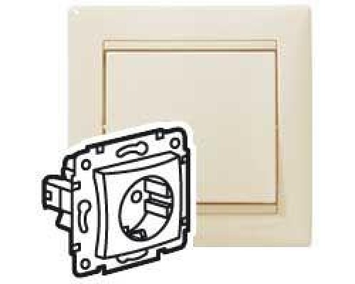 Механизм розетки 1-м СП Valena 16А IP20 2P+E с заземл. немецк. стандарт сл. кость (DIY-упак.) Leg 695612