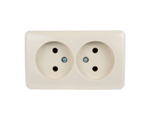 Розетка 2-м ОП Viola 16А IP20 без заземл. крем. LEZARD 751-0300-128