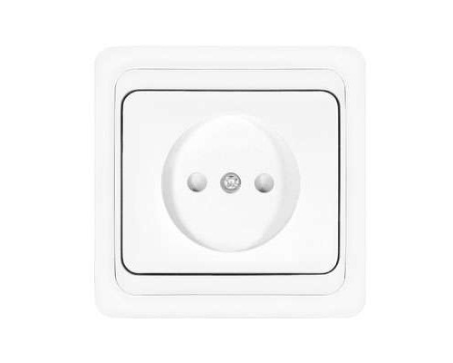 Розетка 1-м СП Валери 16А IP20 без заземл. защ. шторки бел. UNIVersal В0022x