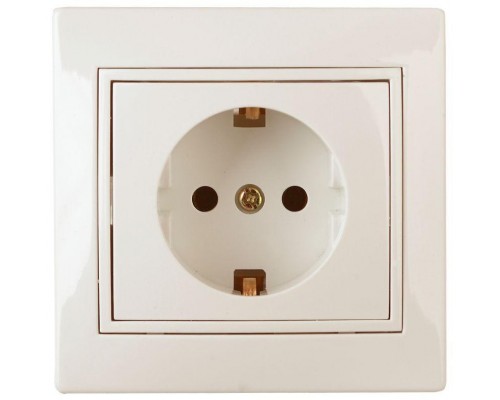 Розетка 1-м СП Plano 1-202-02 16А IP20 250В 2P+E Schuko сл. кость Intro Б0027610