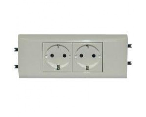 Розетка 2-м 4мод. Mosaic 16А IP40 2х2P+E с заземл. немецк. стандарт с суппортом безвинт. клеммы для кабель-канала DLP бел. Leg 077432