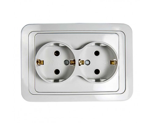 Розетка 2-м CLASSICO с заземл. 2128 бел. ASD / IN HOME 4680005959921