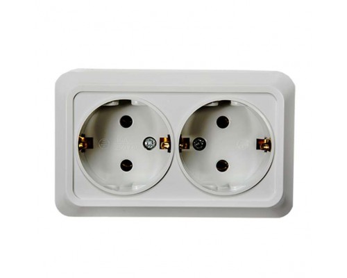 Розетка 2-м BOLLETO с заземл. накл. 7128 бел. ASD / IN HOME 4680005959839