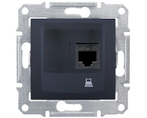 Розетка компьютерная (RJ45) 5e, неэкранированная UTP, цвет графит (арт.SDN4300170)
