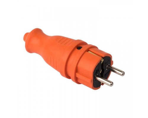 Вилка прямая 230В 2P+PE 16А IP44 каучук оранж. PROxima EKF RPS-011-16-230-44-ro