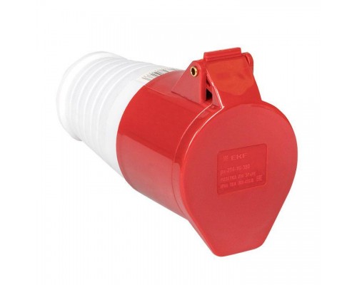 Розетка кабельная 16А 380В 3P+РЕ IP44 (214) EKF ps-214-16-380