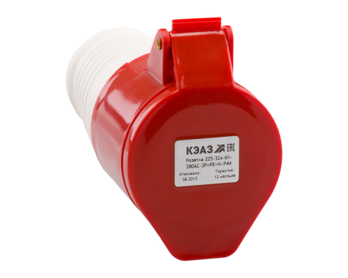 Розетка кабельная 225 32А 380AC 3P+PE+N 6ч IP44 КЭАЗ 222753