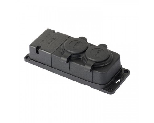 Розетка 2-м 16А IP44 2P+PE 230В с защ. крышками каучук PROxima EKF RPS-018-16-230-44-r