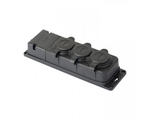 Розетка 3-м 16А IP44 2P+PE 230В с защ. крышками каучук PROxima EKF RPS-015-16-230-44-r