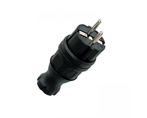Вилка прямая 16А IP44 2P+PE 230В каучук EKF RPS-011-16-230-44