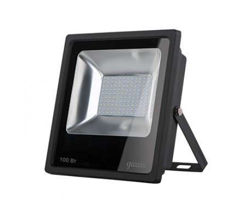 Прожектор светодиодный Elementary LED 100Вт IP65 6500К черн. Gauss 613100100