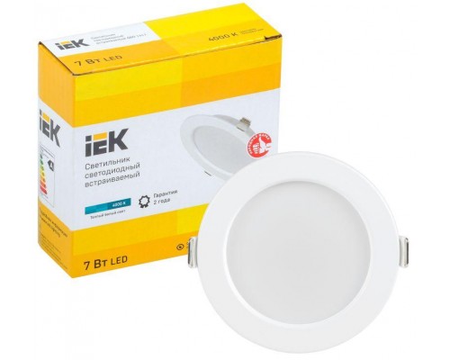 Светильник светодиодный ДВО 1611 7Вт 4000К IP20 круг бел. IEK LDVO0-1611-07-4000-K01