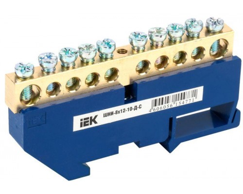 Шина нулевая на DIN-изол. ШНИ-8х12-10-Д-С IEK YNN10-812-10D-K07