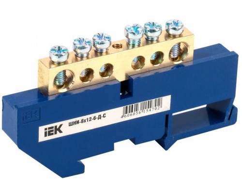Шина нулевая на DIN-изол. ШНИ-8х12-6-Д-С IEK YNN10-812-6D-K07