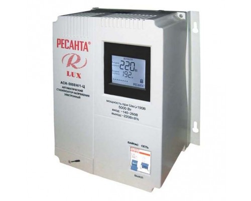 Стабилизатор напряжения АСН-5000 Н/1-Ц 1ф 5кВт настен. IP20 Ресанта Lux 63/6/16
