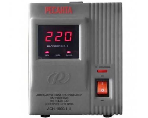 Стабилизатор напряжения АСН-1500/1-Ц 1ф 1.5кВт IP20 релейный Ресанта 63/6/3