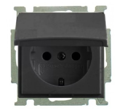 Basic 55 Розетка силовая SCHUKO 2К+З, 16А, 250В, цвет: Chateau-черный (20 EUC-95-507)