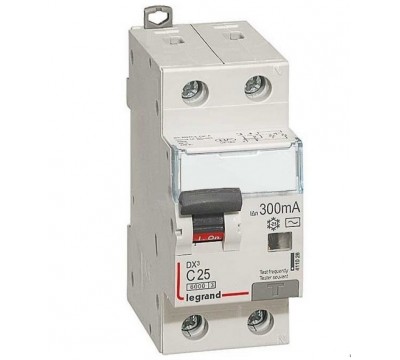 Дифференциальный автоматический выключатель DX3 1П+Н C25А 300MA-AC (арт. 411026)