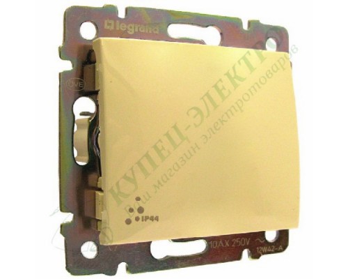 Valena Выключатель 1-клавишный, 10A, IP44, цвет: Слоновая кость (арт. 774101)