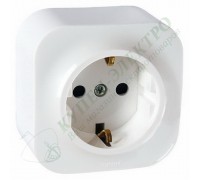Розетка силовая с заземлением без шторок 2К+З, цвет: Белый (арт. 782211)