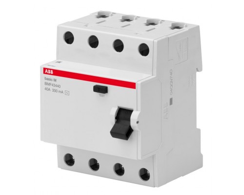Выключатель дифференциальноготока 4P, 40A, 300мA, AC, (2CSF604043R3400)