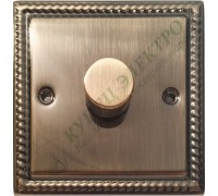 Светорегулятор одноклавишный проходной 250В. 500Вт LED 100Вт, серия Grant, цвет Античная латунь