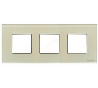 Рамка 3-постовая, 2-модульная, серия Zenit, стекло Жемчужное (арт. N2273 CP)