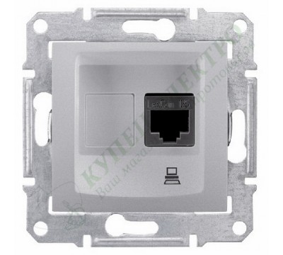 Розетка компьютерная (RJ45) 5e, неэкранированная UTP, цвет алюминий, (арт.SDN4300160)