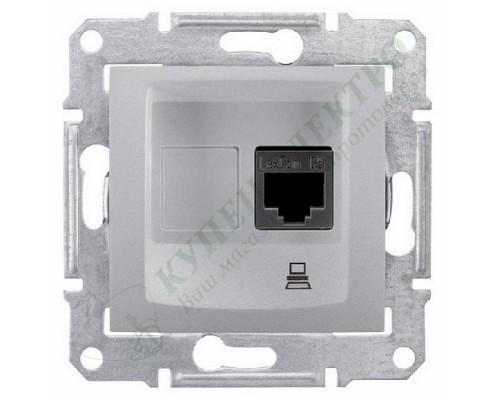 Розетка компьютерная (RJ45) 5e, неэкранированная UTP, цвет алюминий, (арт.SDN4300160)