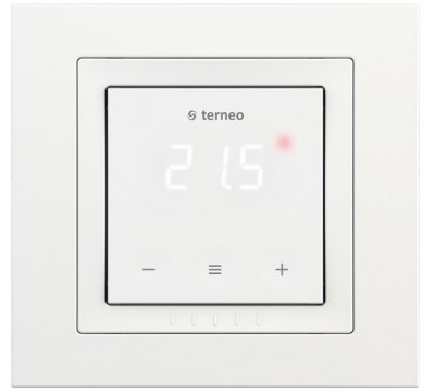 Сенсорный терморегулятор Terneo s unic с рамкой серии Unica производства Schneider Electric, цвет белый