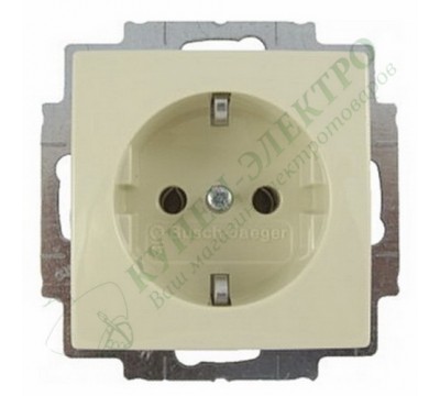 Basic 55 Розетка силовая SCHUKO 2К+З, 16А, 250В, цвет: Слоновая кость (20 EUC-92-507)