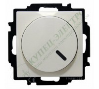 Basic 55 Светорегулятор поворотный Busch-Dimmer в сборе с лицевой панелью, 400Вт, цвет: Альпийский белый (2251 UCGL-94-507)