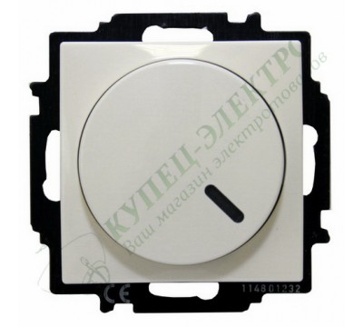 Basic 55 Светорегулятор поворотный Busch-Dimmer в сборе с лицевой панелью, 400Вт, цвет: Альпийский белый (2251 UCGL-94-507)