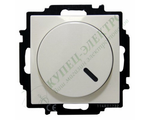 Basic 55 Светорегулятор поворотный Busch-Dimmer в сборе с лицевой панелью, 400Вт, цвет: Альпийский белый (2251 UCGL-94-507)